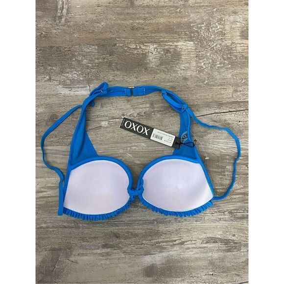 XOXO Bikini Swim Top Padded Blue Women’s Size Medium NWT - Picture 4 of 4
